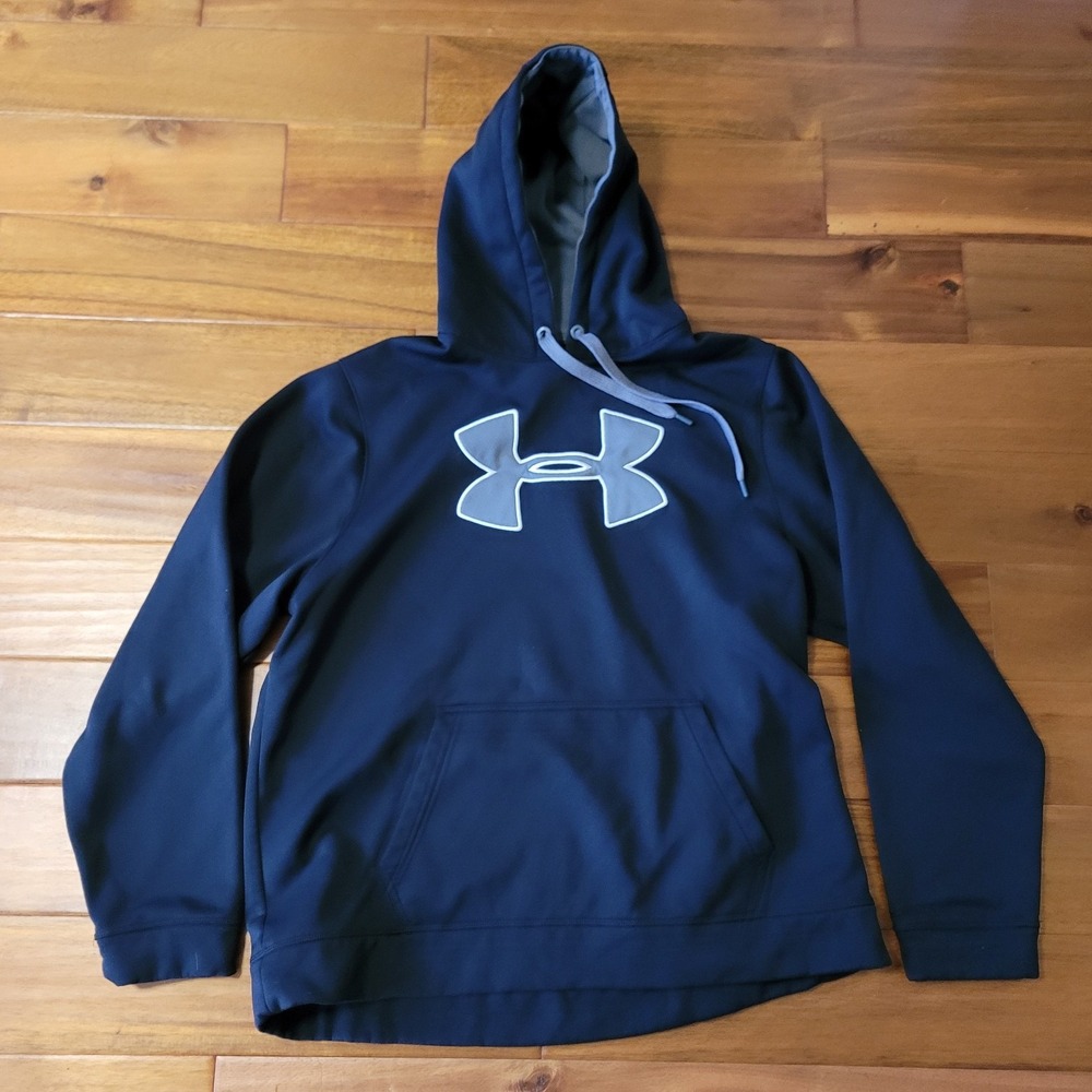 Under Armour Loose Mens XL Black‎ Gray Hoodie Pullover